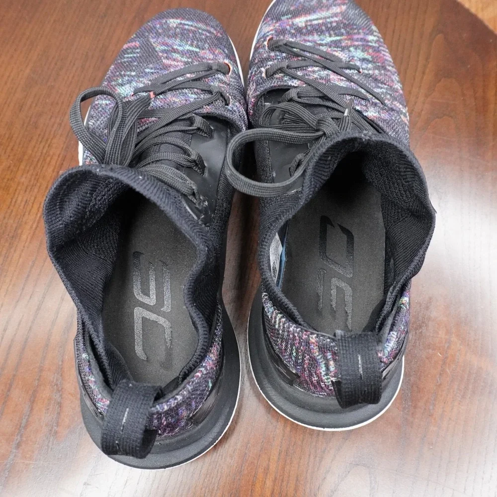 Under Armour Curry 5 Tokyo‎ Night Shoes Men's Size 8 Black Multicolor Sneakers